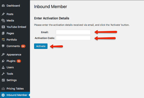 Licence Activation - Inbound Member - HubSpot membership site
